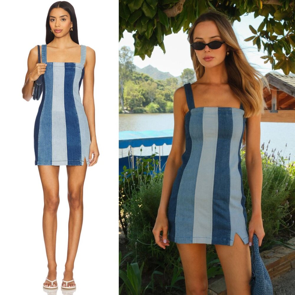 Show Me Your Mumu Women's Coronado Sleeveless Corset Denim Mini Dress - Picture 2 of 5